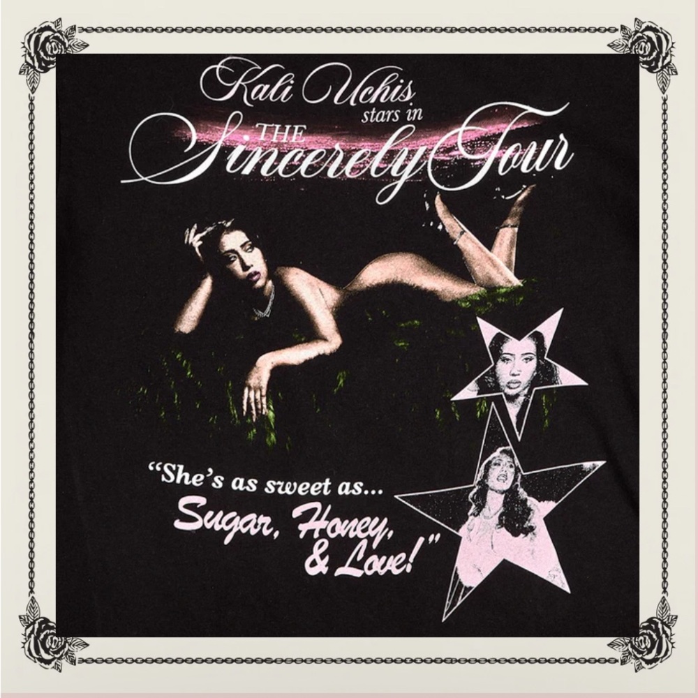 Kali Uchis Sincerely, Tour Black Poster Tee